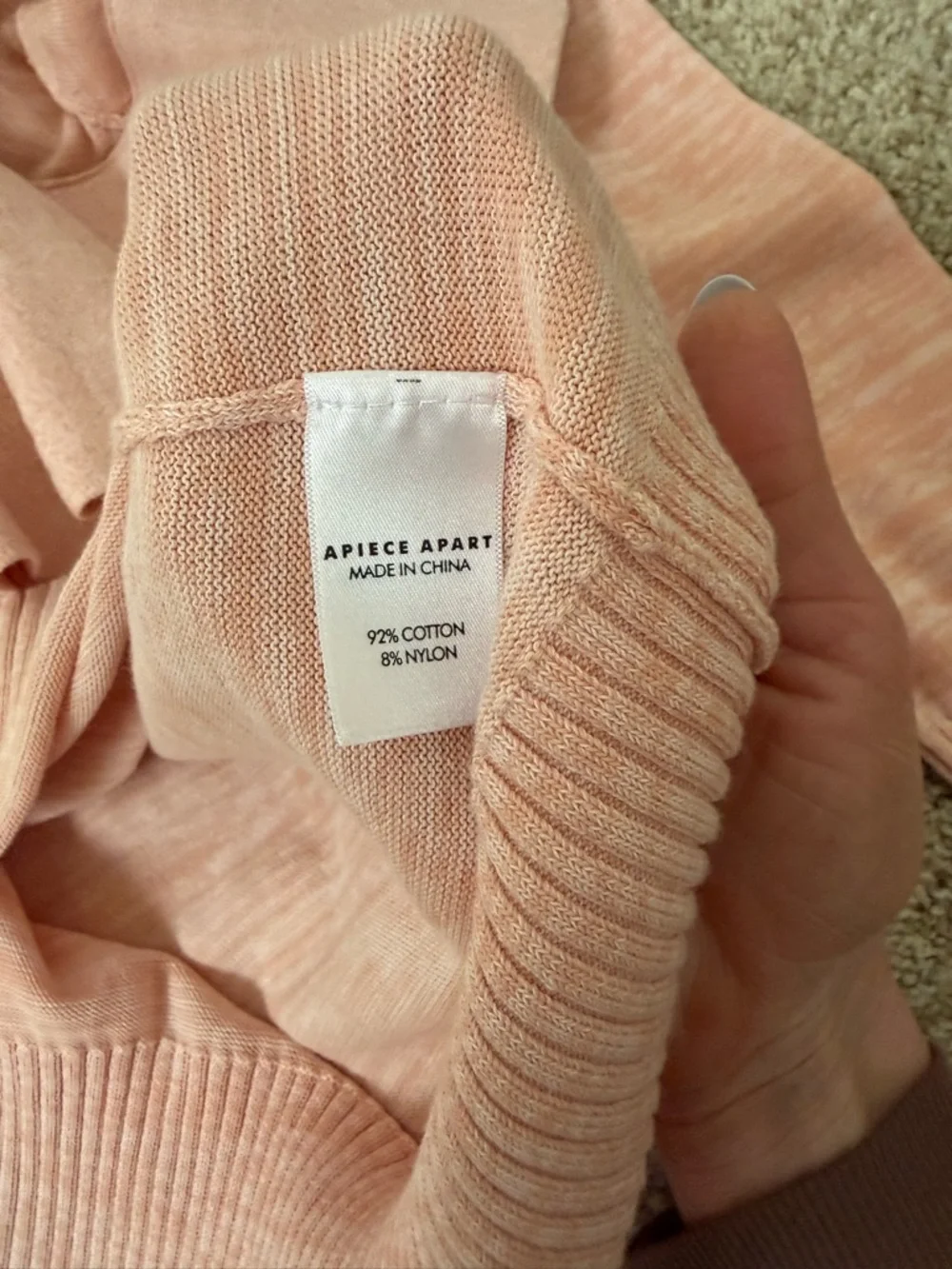 Apeice Apart Pink Ruffle Cotton Lightweight Marled Sweater Size S